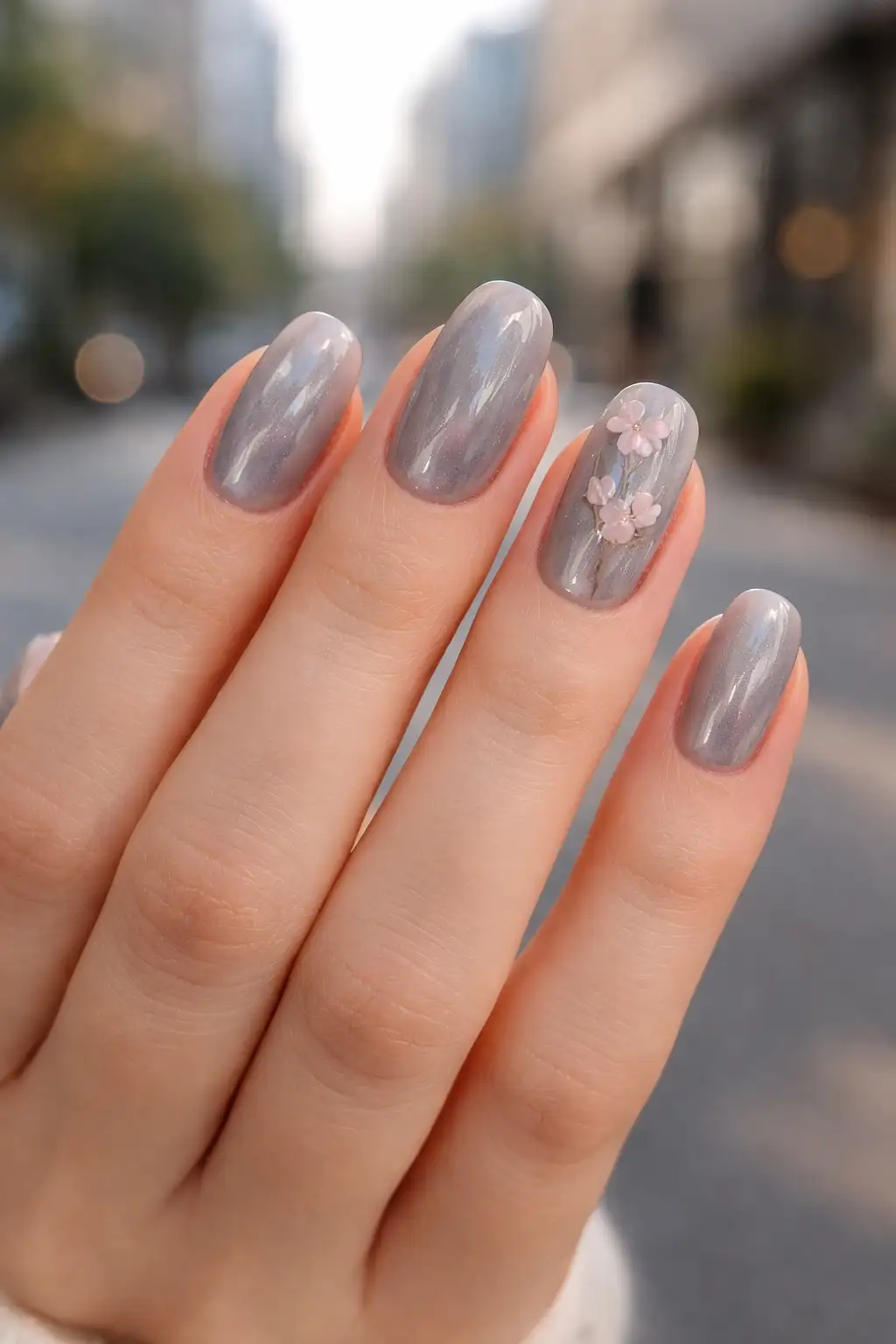 Grey Velvet Bloom